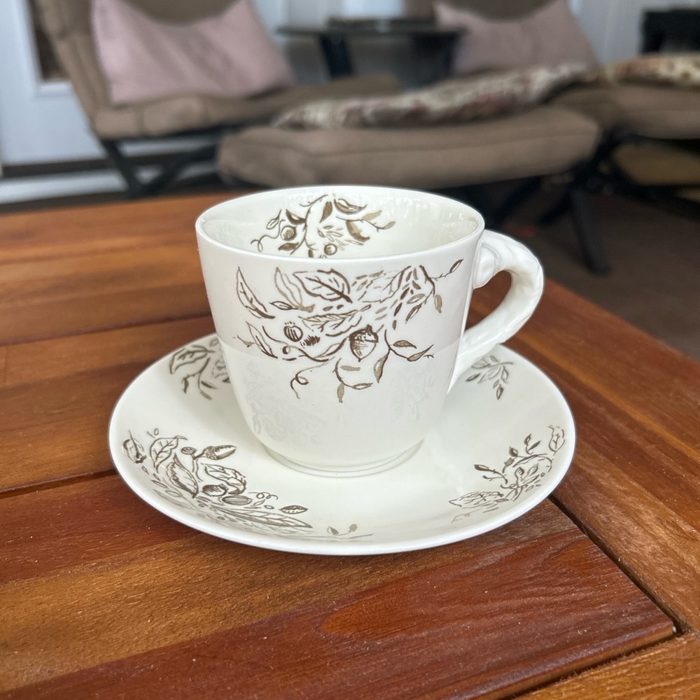 Jeremie Stoneware Coffee Cup and Saucer Set